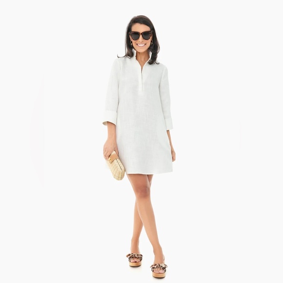 Tuckernuck White Basketweave Megan Dress Cream - Picture 1 of 6